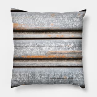 Grunge Grey Rusty Metal Fence 2 Pillow