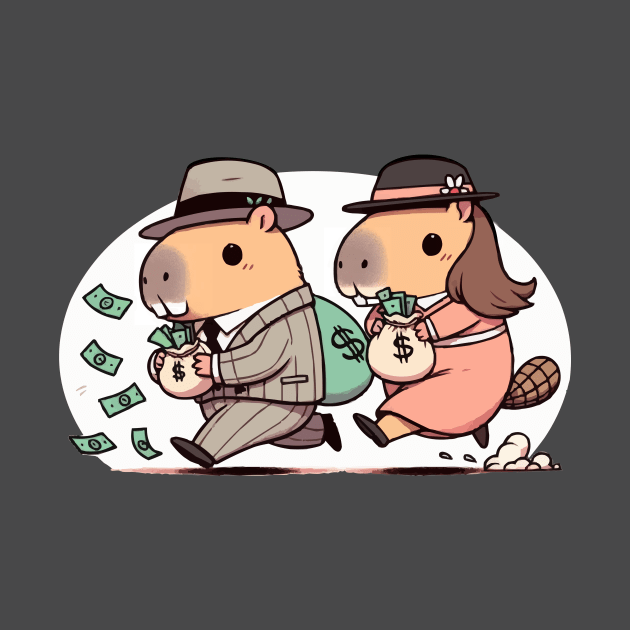 Toronto - High Park Capybaras Bonnie & Clyde V1 by nostalgiapress