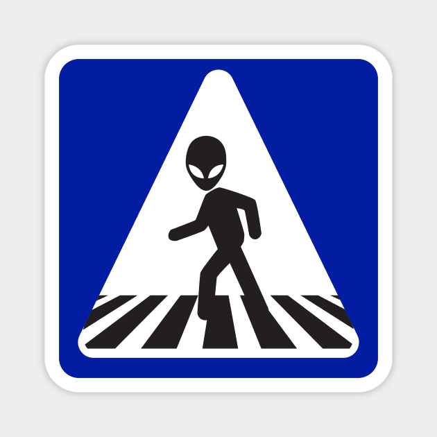 Alien pedestrian Crossing Sign Magnet by EffortlessStylishZone