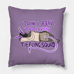 I deserve Horns and Tail (purple) Pillow