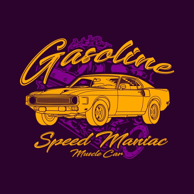 Gasoline Speed Maniac Muscle Car by Drumsartco