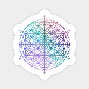 Flower of Life - Metatron's Cube - Festival Gear - Psychedelic and Spiritual Artwork Magnet