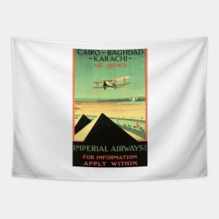 Imperial Airways Air Travel Cairo Baghdad Karachi Vintage British Airline Tapestry