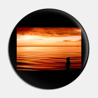 figure on the beach at sunset Pin