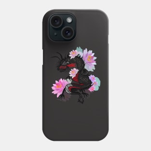 Dragon with lotus flower Phone Case