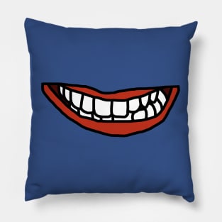 Red Lips White Teeth Mouth Pillow