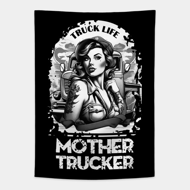 Mother Trucker Tapestry by TMBTM