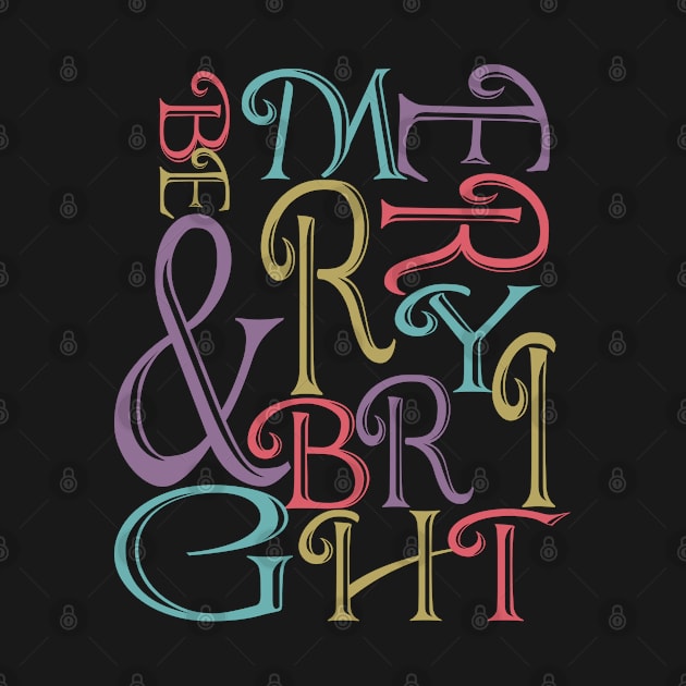 Modern Typography Merry and Bright by IconicTee