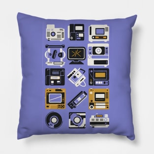 80s music collage art Pillow