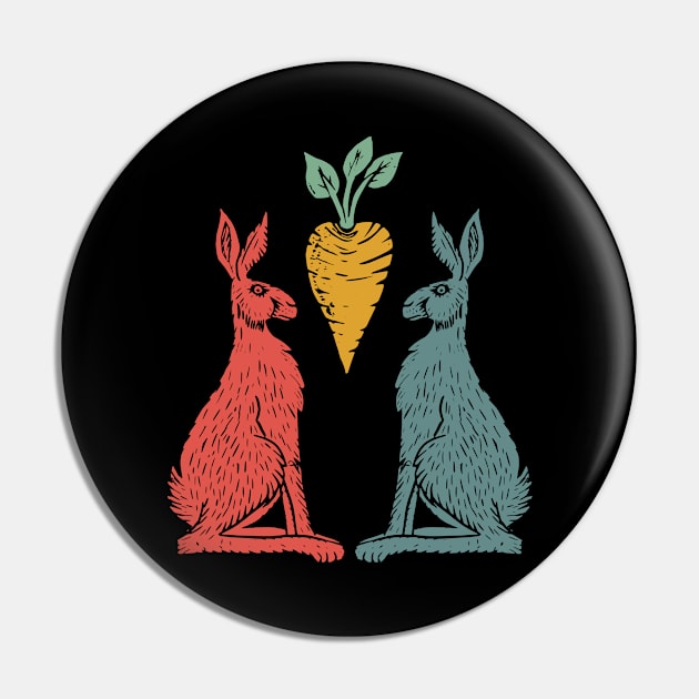 Carrot & Rabbits Pin by SWON Design