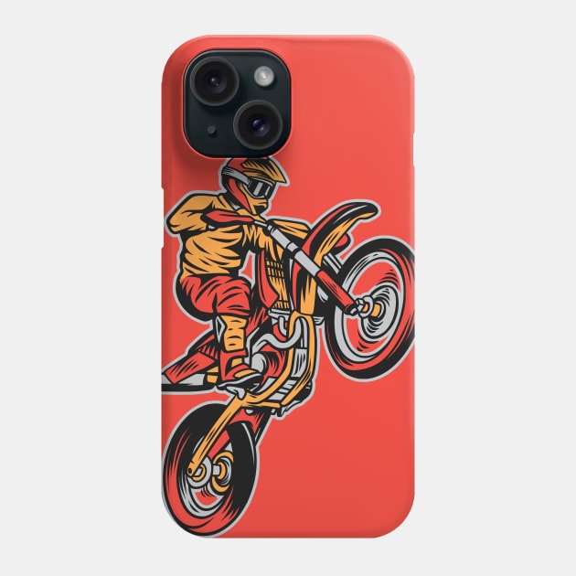 Dirt Bike Popping a Wheelie Phone Case by SLAG_Creative