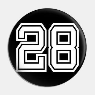 Numbers 28 for a sports team, group, or community Pin