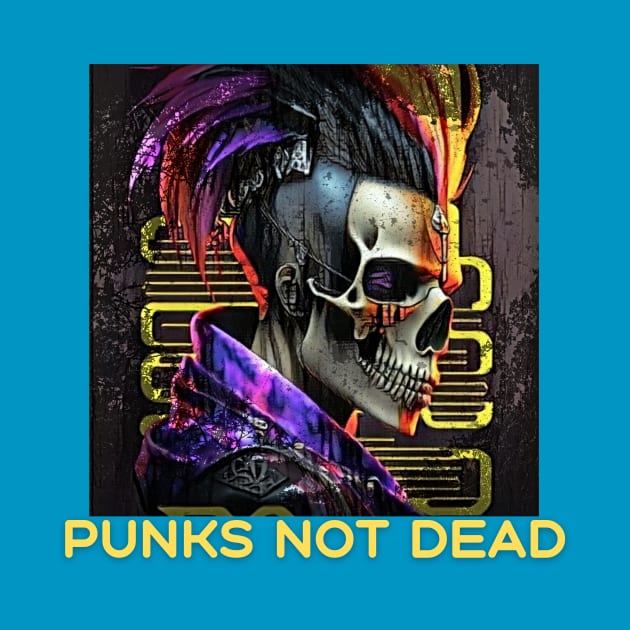 Punks Not Dead (skull wearing punk hair) by PersianFMts