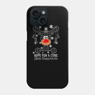 Reindeer Hope For A Cure Skin Awareness Christmas Phone Case