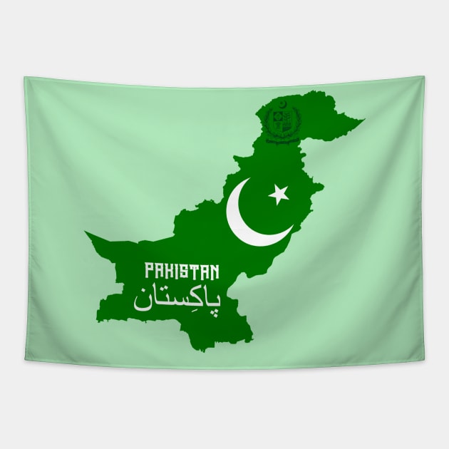 Pakistan flag & map Tapestry by Travellers