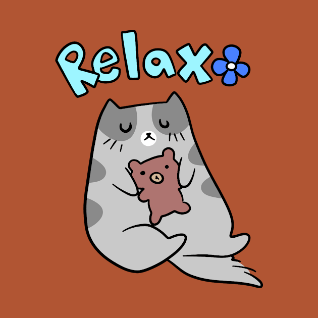 Relax Cat and Teddy by saradaboru