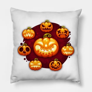 Halloween Cartoon Pumpkins Card Pillow