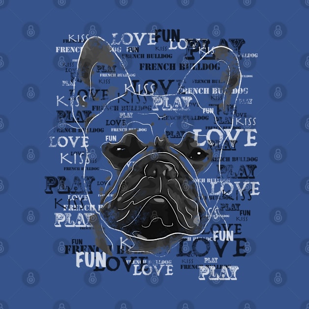 French Bulldog Vintage Retro Look Distressed Novelty design Gift for mom, dad, kids by Showdogboutique1