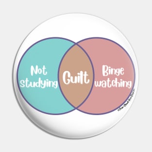 Venn Diagram Guilt: Not studying - Binge watching Pin