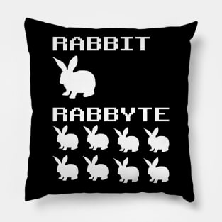 Funny Rabbit Rabbyte Programmer Computer Humor Pillow