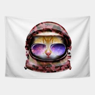 Kitty in Space Red Camo Edition Tapestry