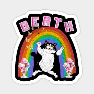 Death Weirdcore Pastel Goth Cat Rainbow Ice Cream Punk Magnet