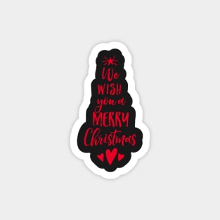 Christmas card with red Christmas tree Magnet