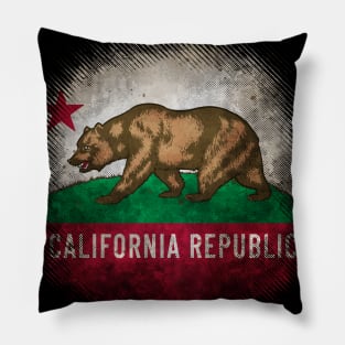 California Republic Flag (vintage Grunge Style) #3 Pillow