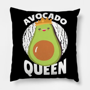 Cute Avocado Queen Graphic Design Pillow