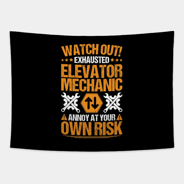 Elevator Mechanic Elevator Installer Tapestry by Krautshirts