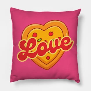 Love Pizza Heart Retro Valentine Pillow