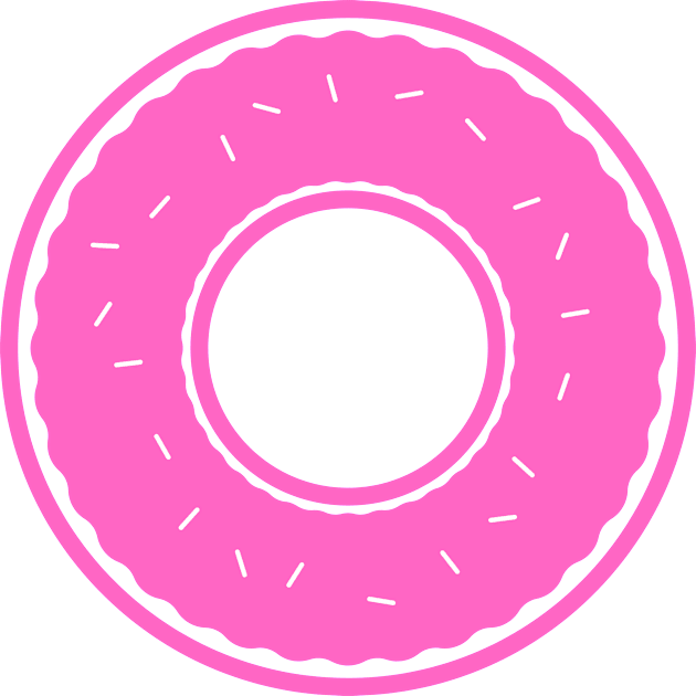 Bright Pink Donut with sprinkles Kids T-Shirt by InkyArt