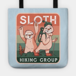 Funny Vintage Sloth Hiking Group Tote