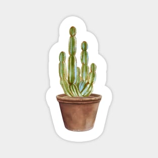 Hand painted Watercolor Cactus in Terracotta pot Magnet