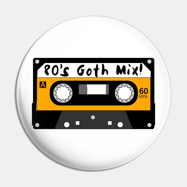 80’s Goth Mix Tape Pin by MessageOnApparel