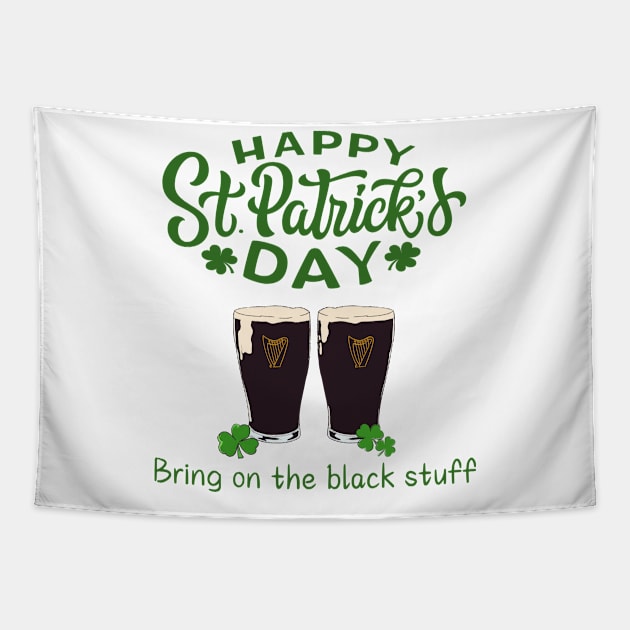 St Patrick’s Day pint Tapestry by TeawithAlice