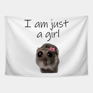 I am Just A Girl Hamster Meme Baby Tee 90s Style Tshirt Weird tshirt Y2k Coquette Aesthetic Funny Tshirt Soft Girl Tapestry