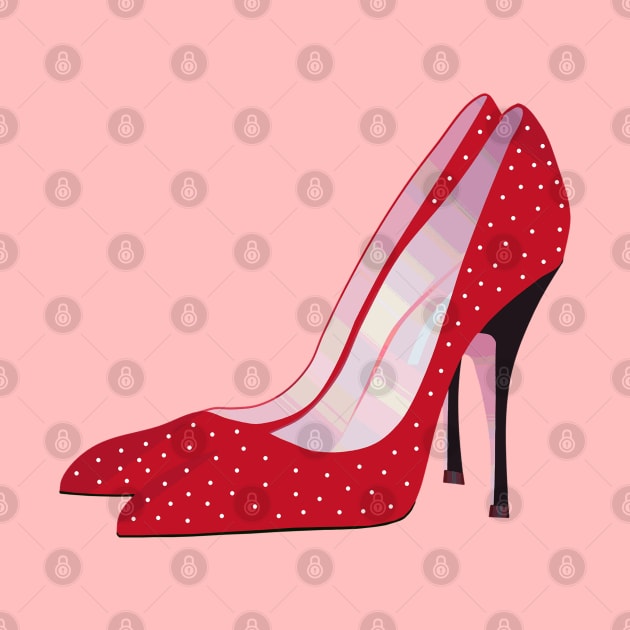 Red High Heels with Polka Dots by SandraKC