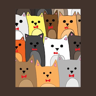 Group of Cats in Bowties T-Shirt