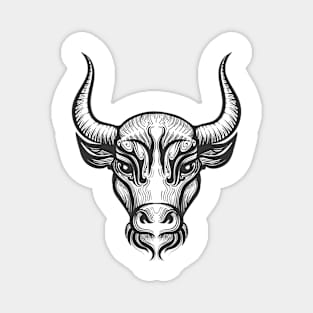 Bull Head Engraving illustration Magnet