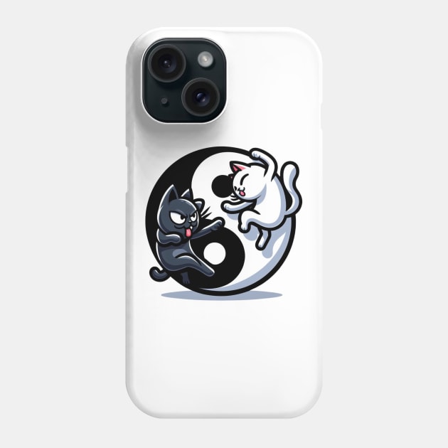 Ying Yang Fighting Cats Phone Case by Shawn's Domain