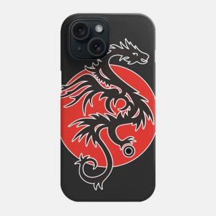 Sun Dragon With Pearl - Black Red White Phone Case