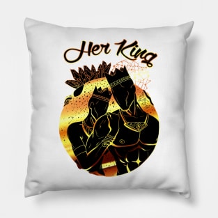 King and Queen Of The Stars - Black Gold Her King Pillow