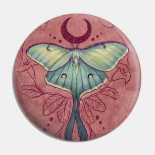 Mystical Luna Moth Artwork Pin