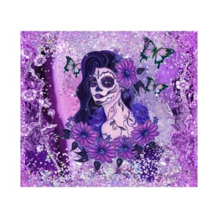 Daisy day of the dead by Renee Lavoie T-Shirt