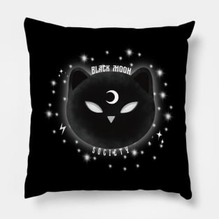 Black cat black moon society Pillow