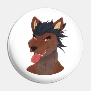 Anthro wolf face Pin