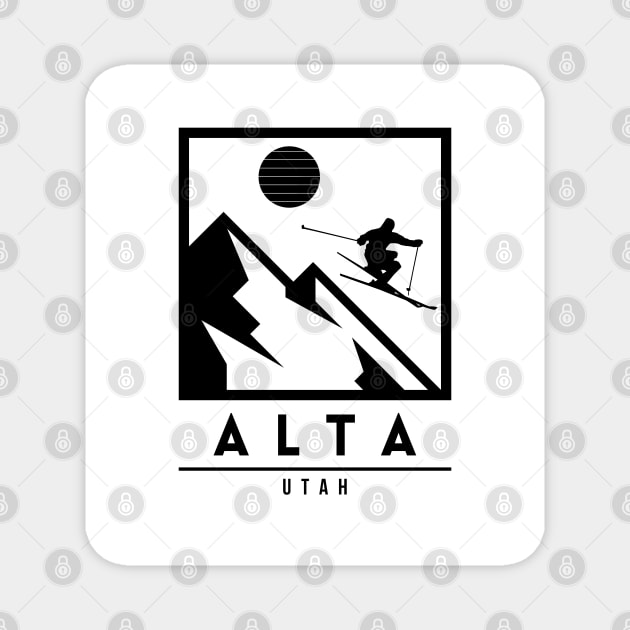 Alta Utah United States ski Magnet by UbunTo