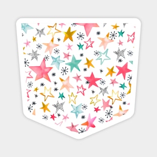 Pocket - BABY STARS MULTICOLORED WHITE Magnet