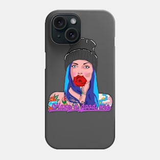 Girl with a rose Phone Case